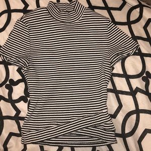 Striped black and white crop top